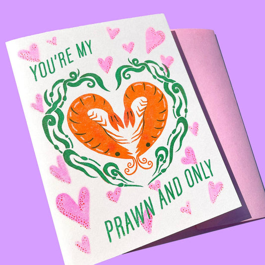 You're My Prawn & Only Risograph Card