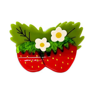 Large Strawberries and Flower Hair Claw