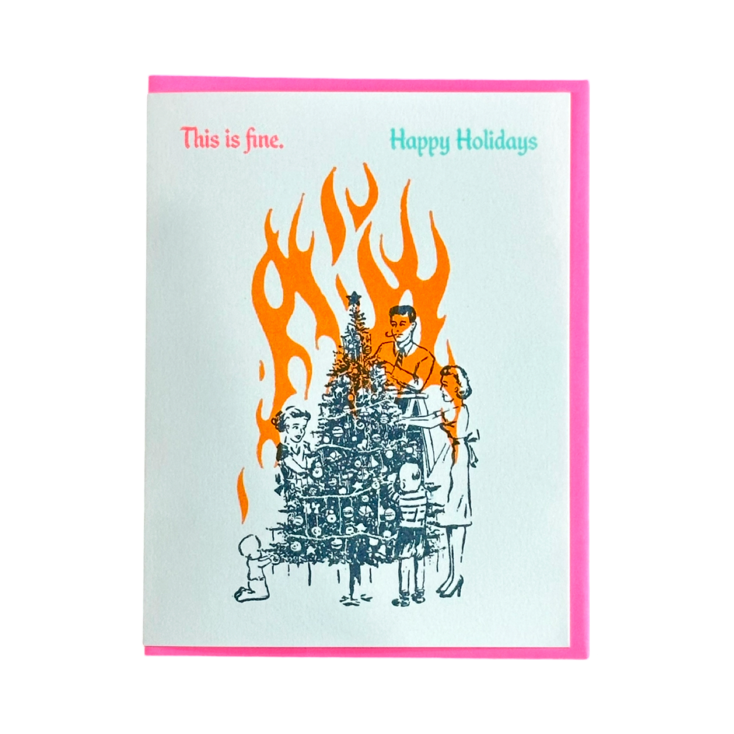 This is Fine Happy Holidays Christmas Card