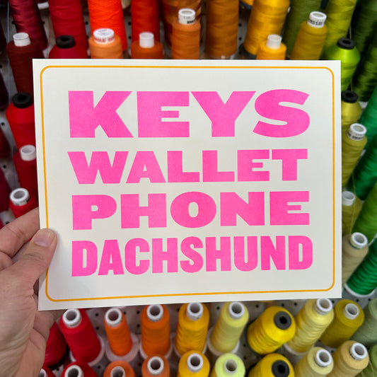 Keys Wallet Phone Dachshund Riso Print