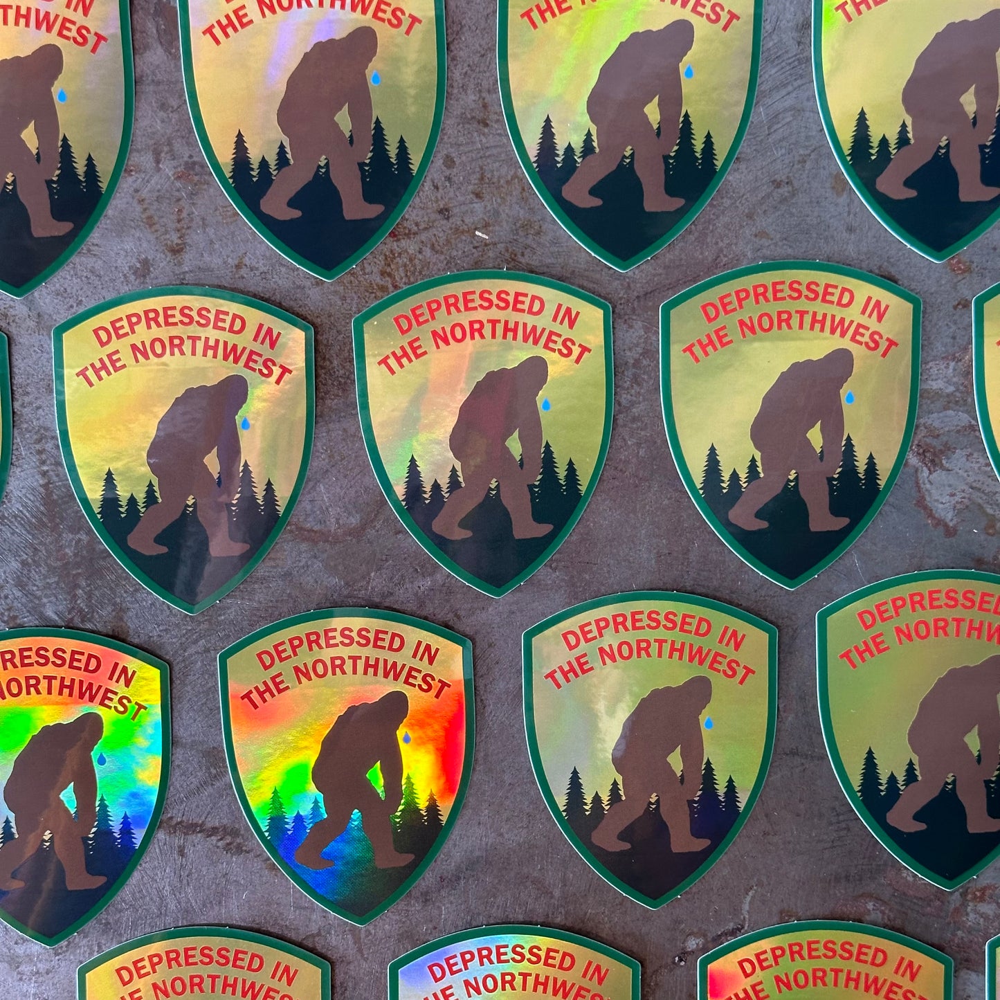 Depressed In The Northwest - Holographic Sticker