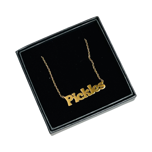 Pickles - word necklace gold