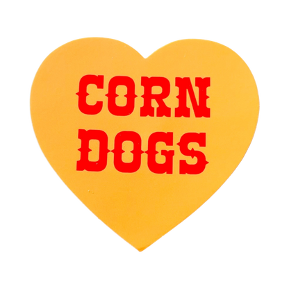 Corn Dogs Heart Sticker