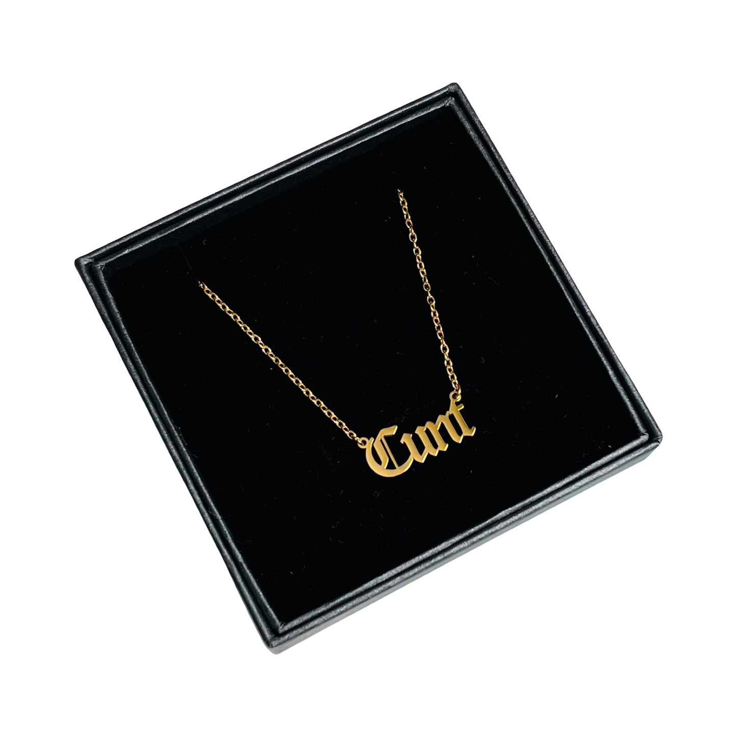 Cunt - word necklace gold