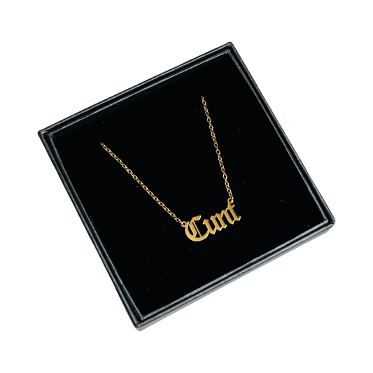 Cunt - word necklace gold