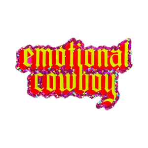 Emotional Cowboy Glitter Sticker