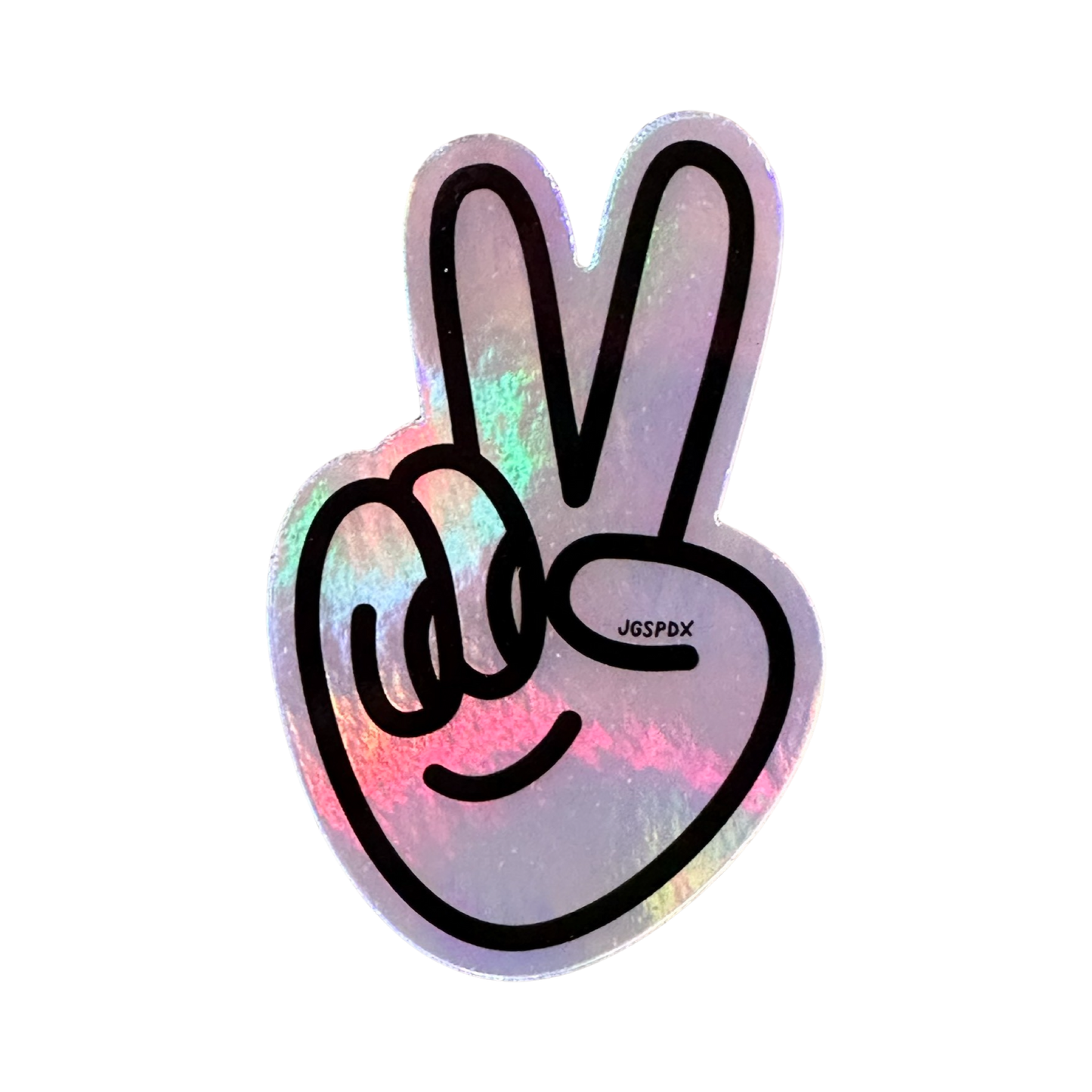 Peace Hand Holographic Sticker