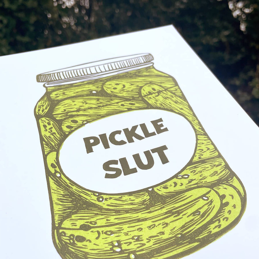 Pickle Slut Linocut Print