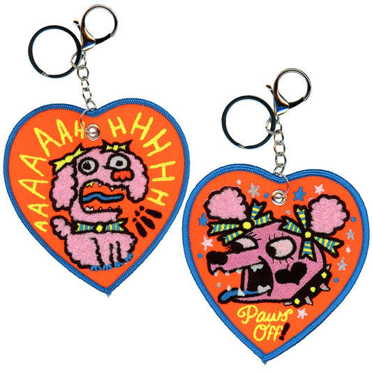 Paws Off! Embroidered Bag Charm / Keychain