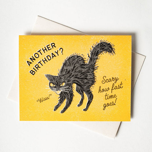 Another Birthday? Hiss - Risograph Card