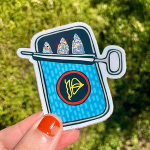 Sardines Tin Glitter Sticker