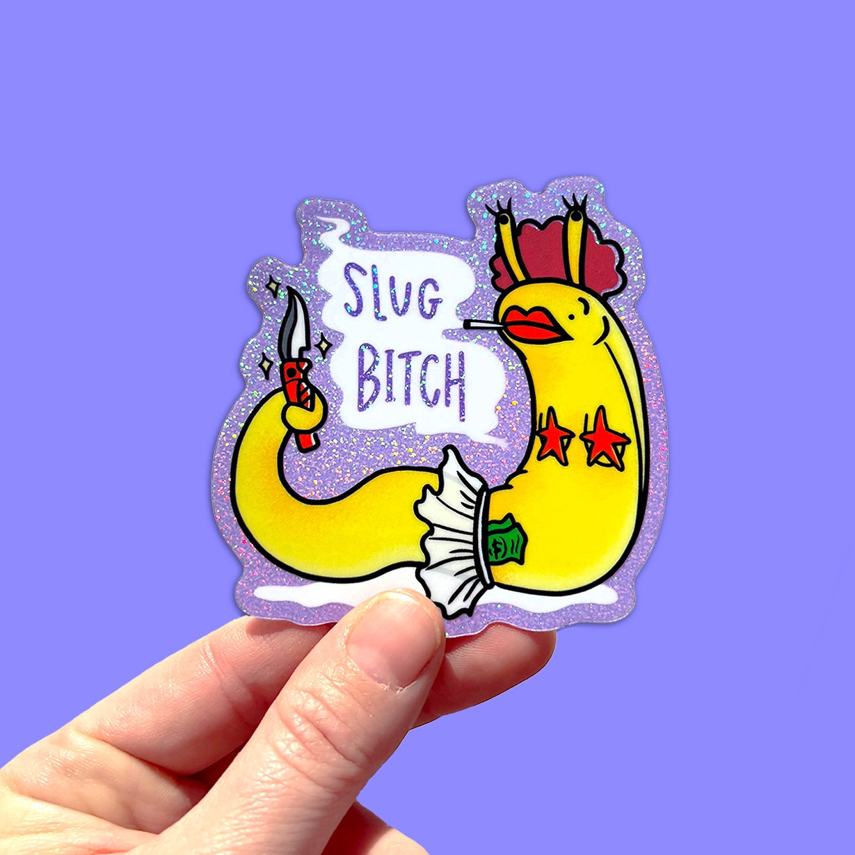Slug Bitch Glitter Vinyl Sticker