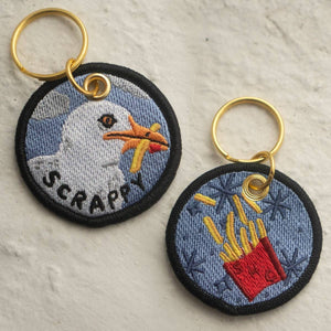 Scrappy Seagull  Embroidered Keychain