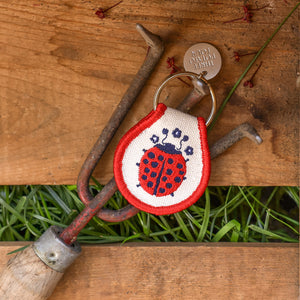 Ladybug Embroidered Keychain