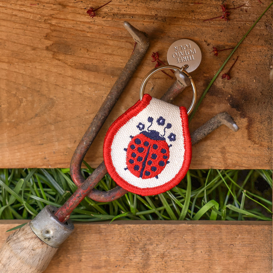 Ladybug Embroidered Keychain