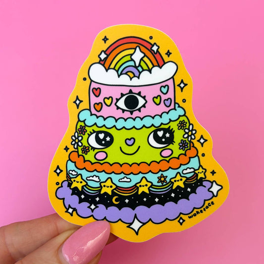 Cake Sticker Woke Face