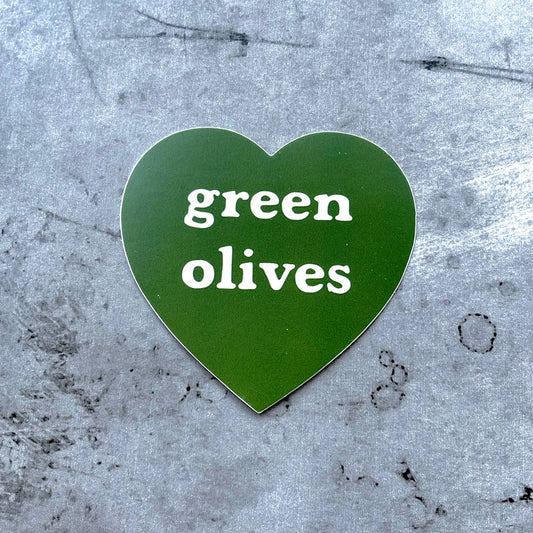 Green Olives Heart Sticker