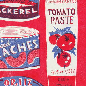 A3 Red Tins Collection Riso Print