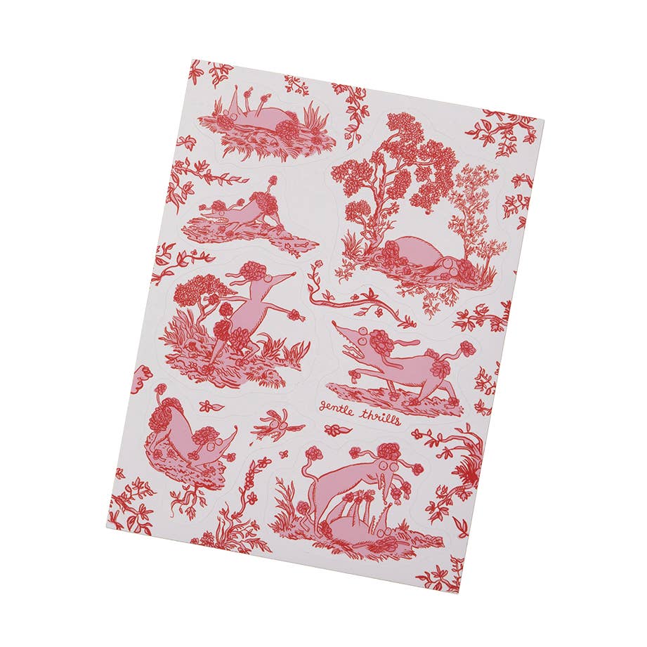 Toile d'ennui Poodles Sticker Sheet