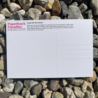 Come Be My Friend Postcard