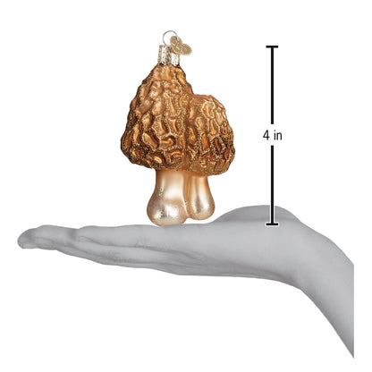 Morel Mushrooms Glass Ornament