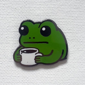 Coffee Frog Enamel Pin