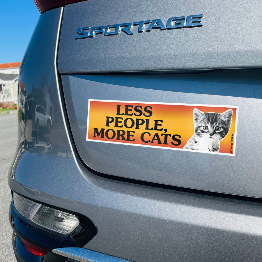 Less People More Cats Bumper Sticker
