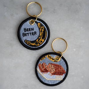 Been Better (Banana Bread) Embroidered Keychain