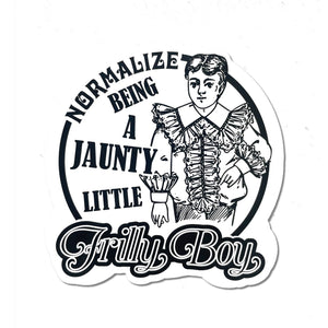 Jaunty Frilly Boy Round Sticker