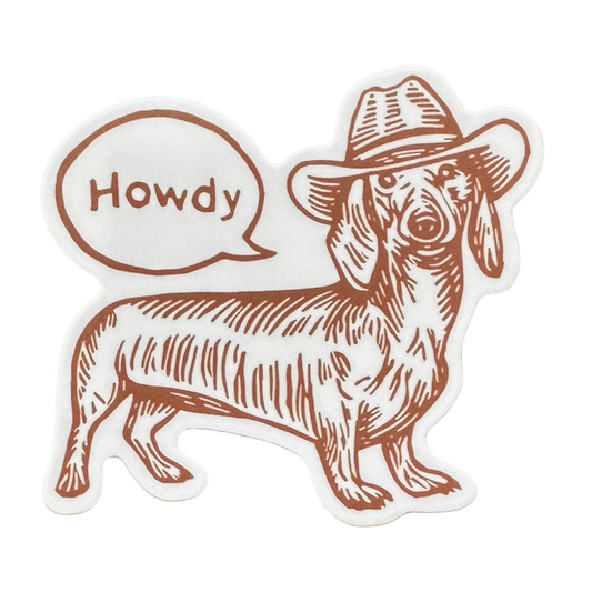 Cowboy Dachshund Sticker