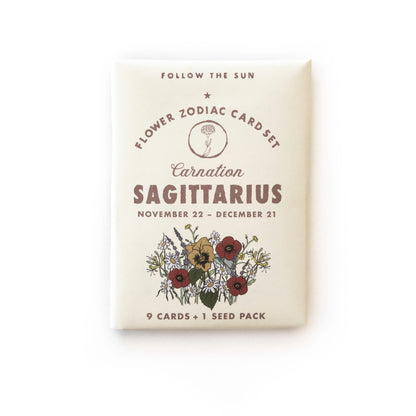 SAGITTARIUS (Nov 22 - Dec 21) Flower Zodiac Sticker Card Set