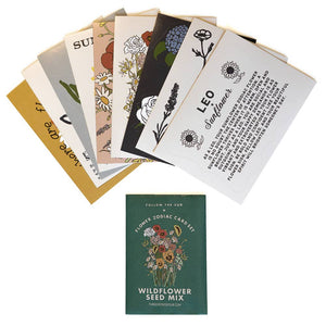 Virgo (Aug 23 - Sept 22) Flower Zodiac Sticker Card Set