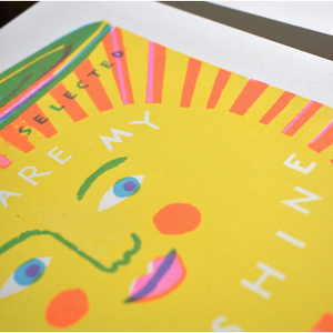 A4 You Are My Sunshine Risograph Art Print