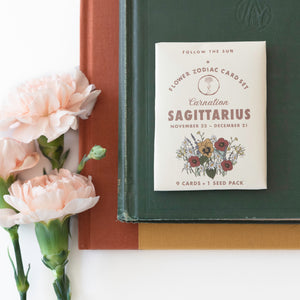 SAGITTARIUS (Nov 22 - Dec 21) Flower Zodiac Sticker Card Set