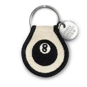 8 Ball Embroidered Keychain