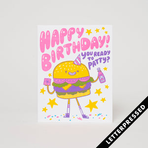 Birthday Patty Burger Card