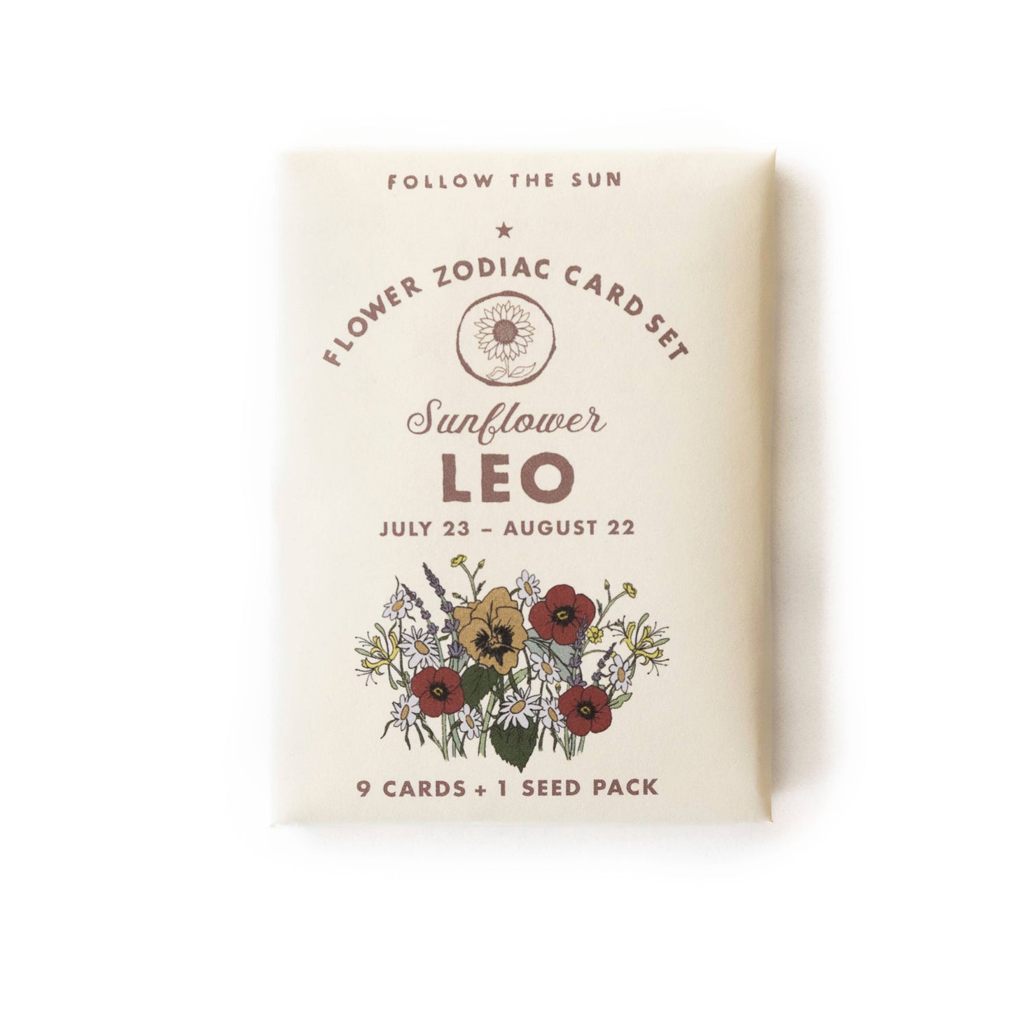 LEO (JULY 23 - AUG 22) FLOWER ZODIAC STICKER CARD SET