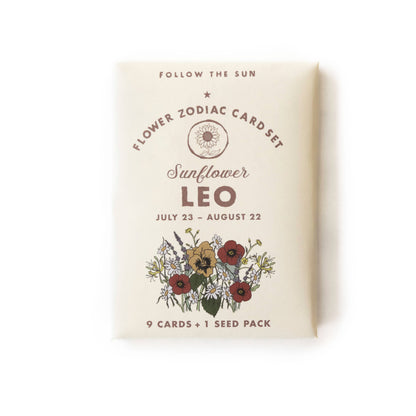 LEO (JULY 23 - AUG 22) FLOWER ZODIAC STICKER CARD SET