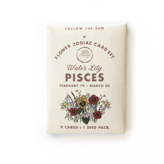 PISCES (FEB 19 - MAR 20) FLOWER ZODIAC STICKER CARD SET