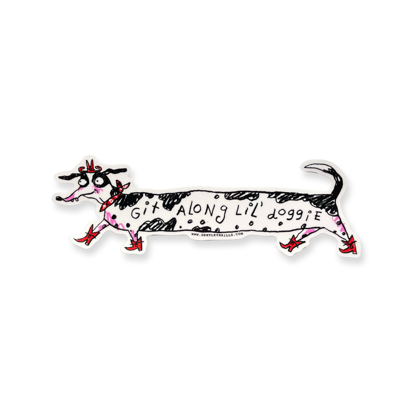 Git Along Lil' Doggie Sticker - Cowgirl