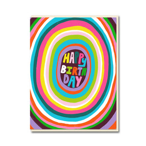 Happy Birthday Cosmic Color Ovals Card
