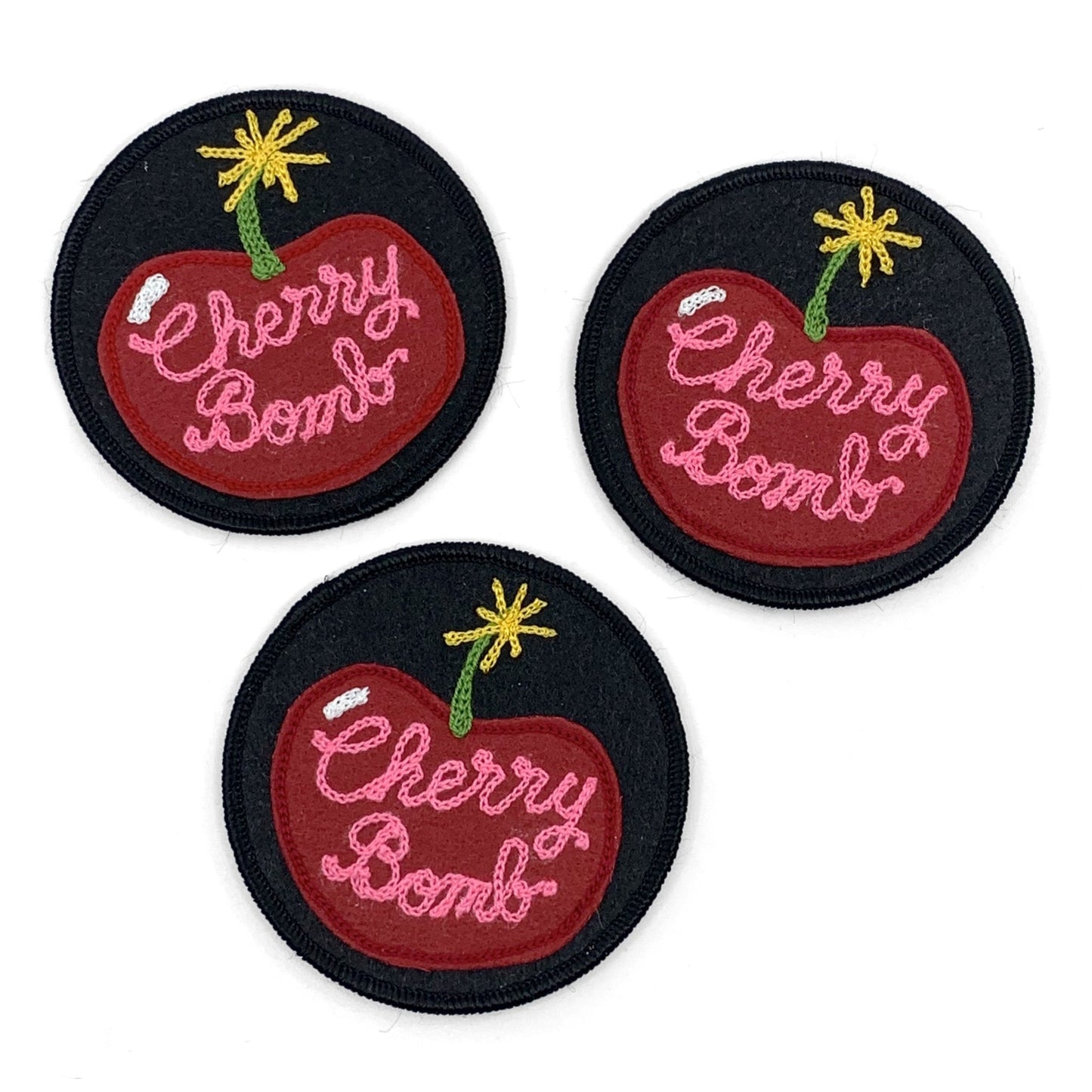 Cherry Bomb - Chainstitch Patch Pink - World Famous Original