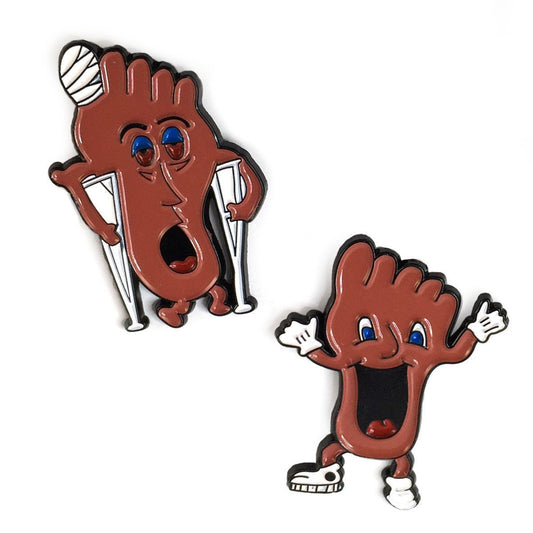 Happy Foot / Sad Foot Pin Set - World Famous Original