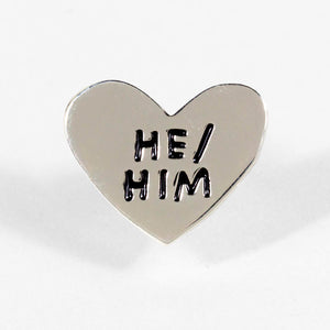 He/Him Pronoun Heart Pin