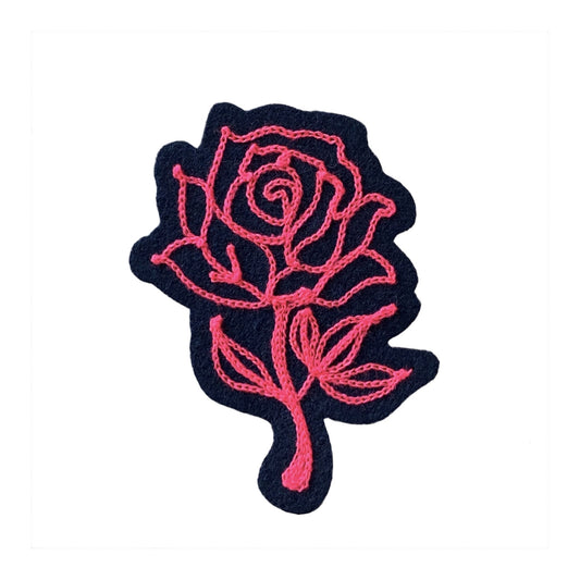 Neon Rose - Chainstitch Patch - World Famous Original