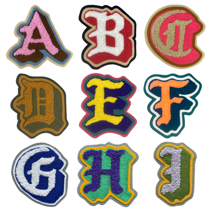 Chenille & Chainstitch Letter Patches Handmade Custom