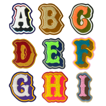 Chenille & Chainstitch Letter Patches Handmade Custom