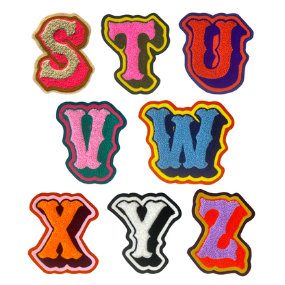 Chenille & Chainstitch Letter Patches Handmade Custom