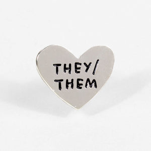 They/Them  Pronoun Heart Pin